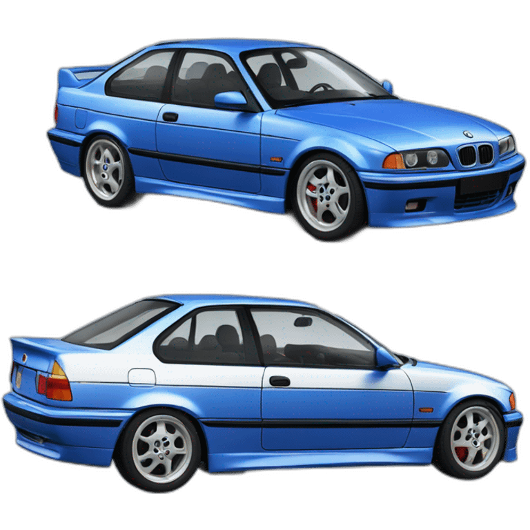 E36 compact bleu a 300 kmh emoji