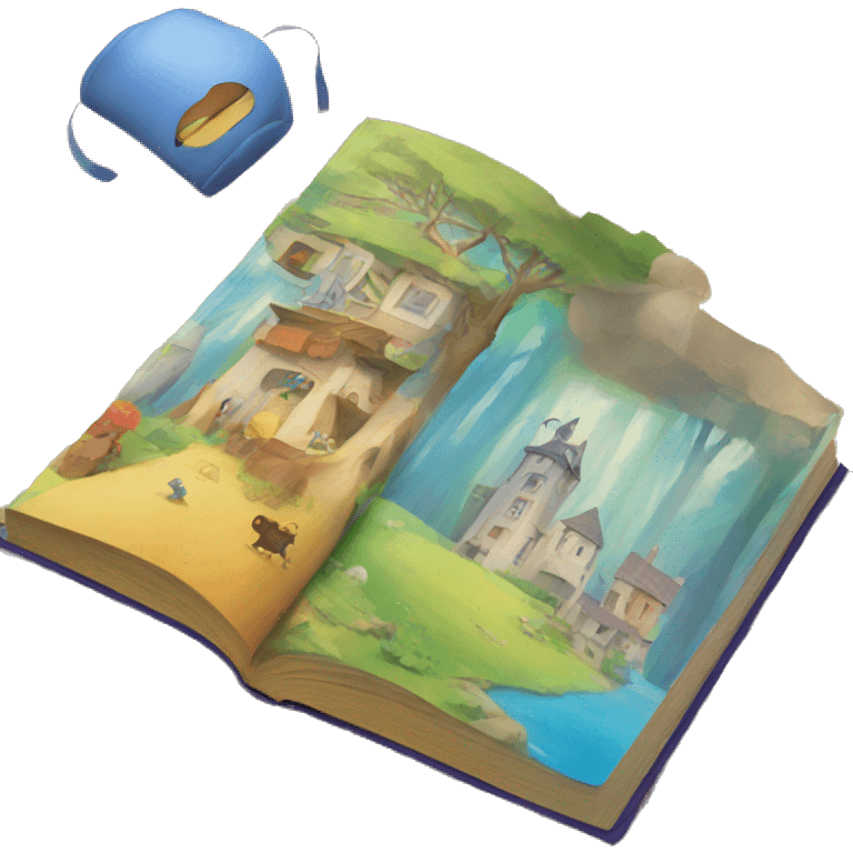 a storybook with colour cover emoji