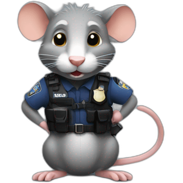 Rat arrested by the police emoji