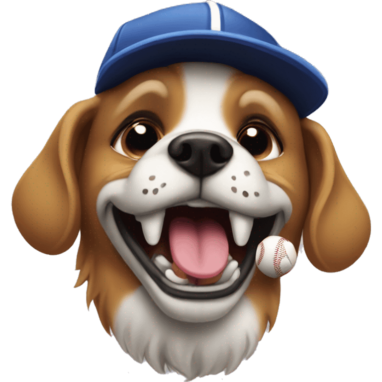 Dog with baseball in mouth  emoji