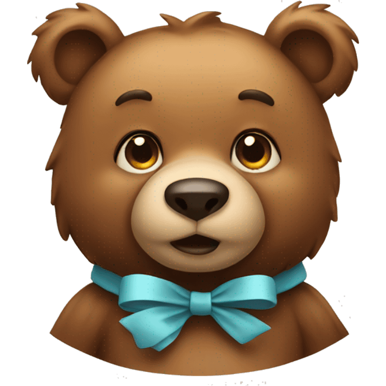 Bear with bow emoji