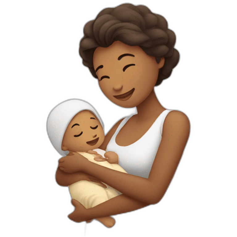 Madre con bebé en brazos emoji