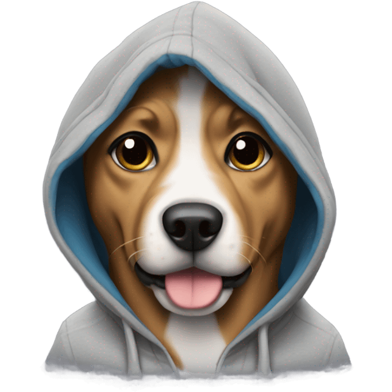 Dog wearing a hoodie emoji