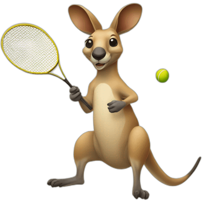 kangaroo playing badminton emoji