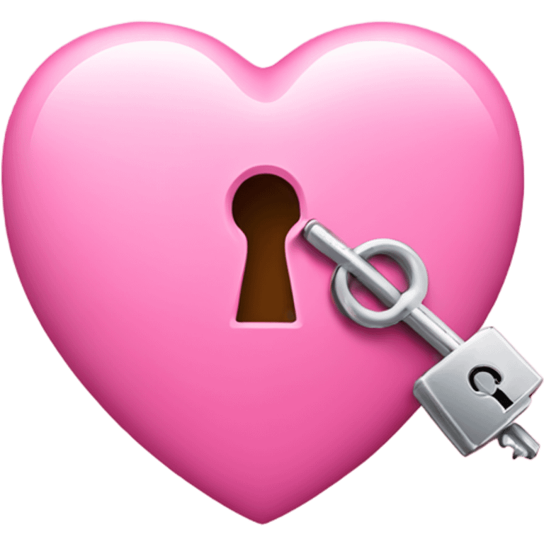 pink heart-shaped lock and key emoji