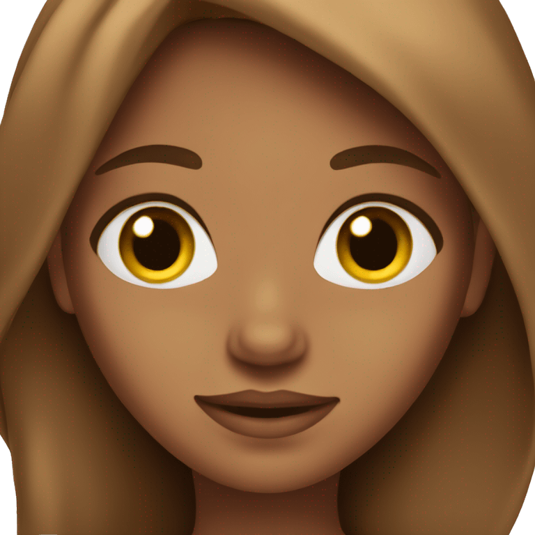 girl with brown skin and brown long hair emoji