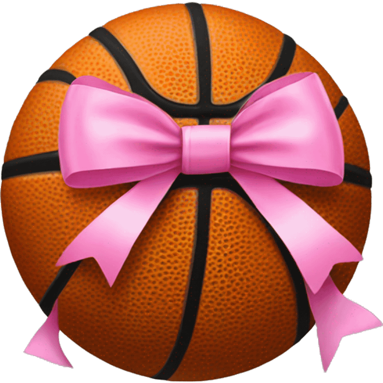 Basketball with a pink bow on it  emoji