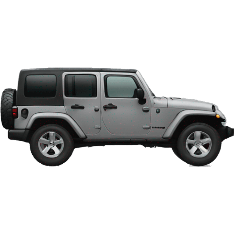 Jeep rubicon grey with a boar on the door emoji