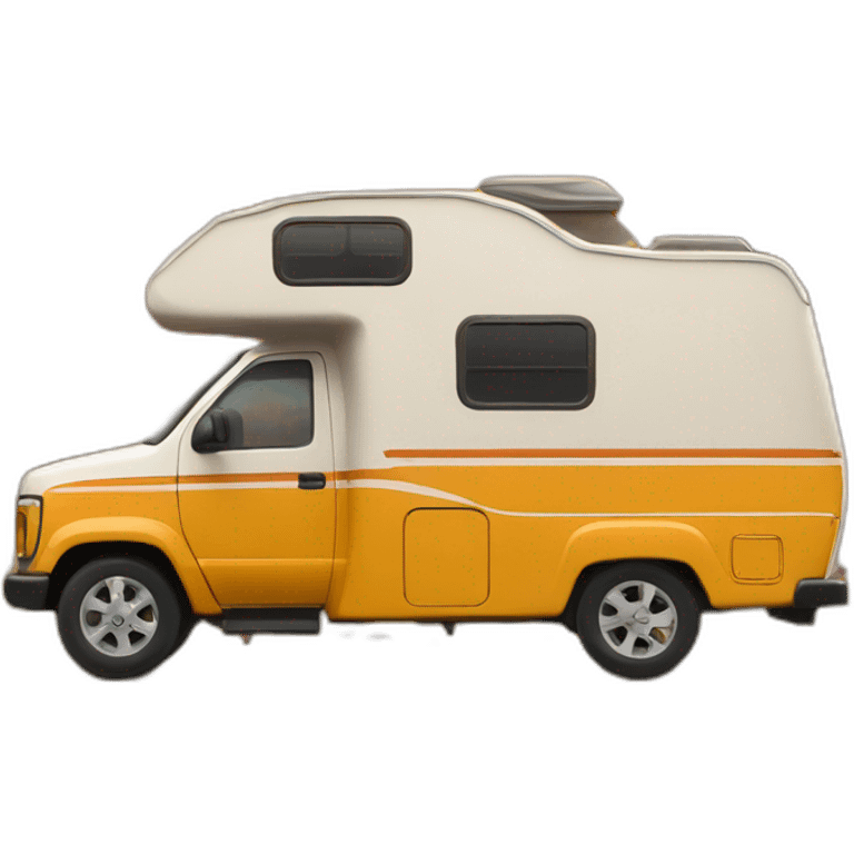 Campingcar in front of a autumn tree  emoji