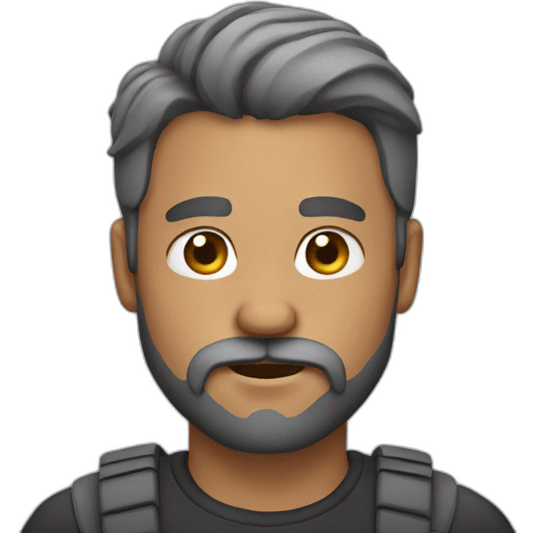 man with beard and mustache emoji