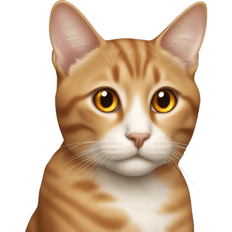 A Light Brown cat with a Little orange Spot above the left eye  emoji