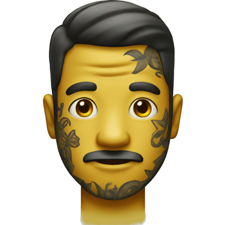 yellow emoij man with tattoos emoji