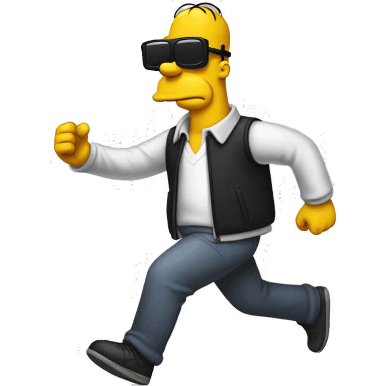 homero simpson corriendo con gafas negras emoji