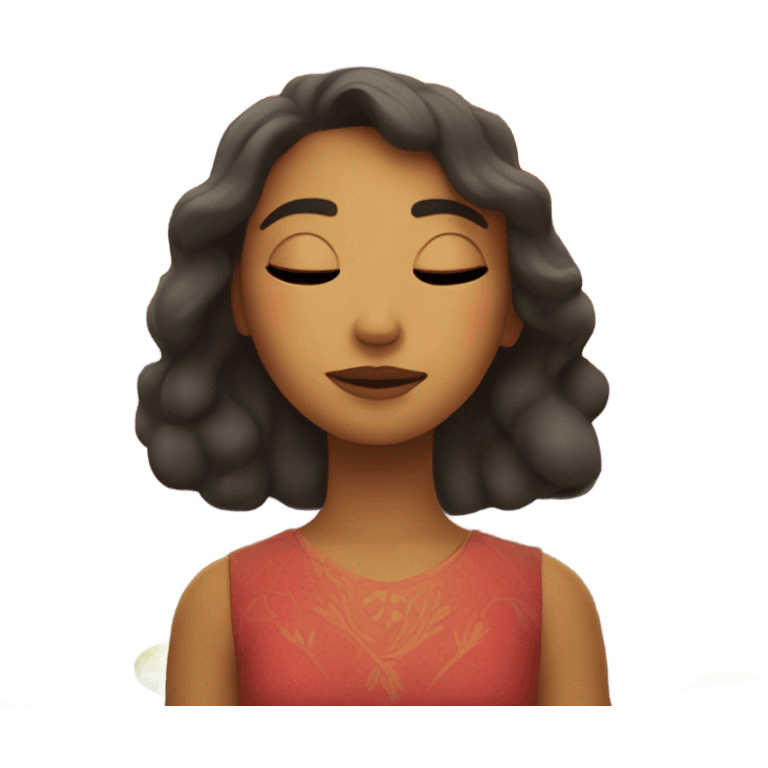 Mango with sleeping womans face emoji