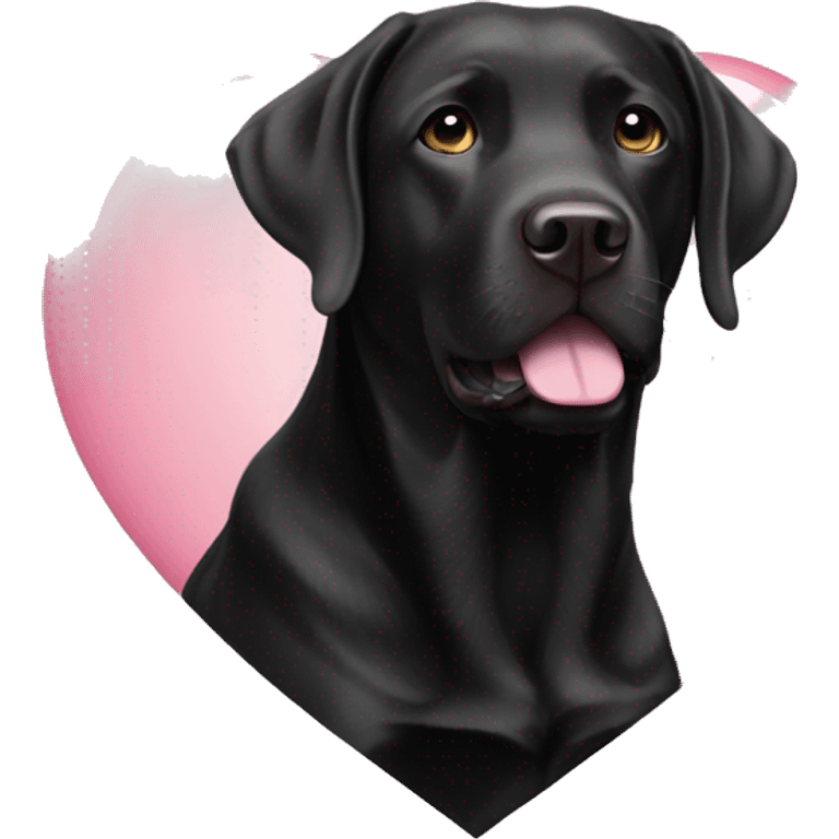 Black Labrador pink heart emoji