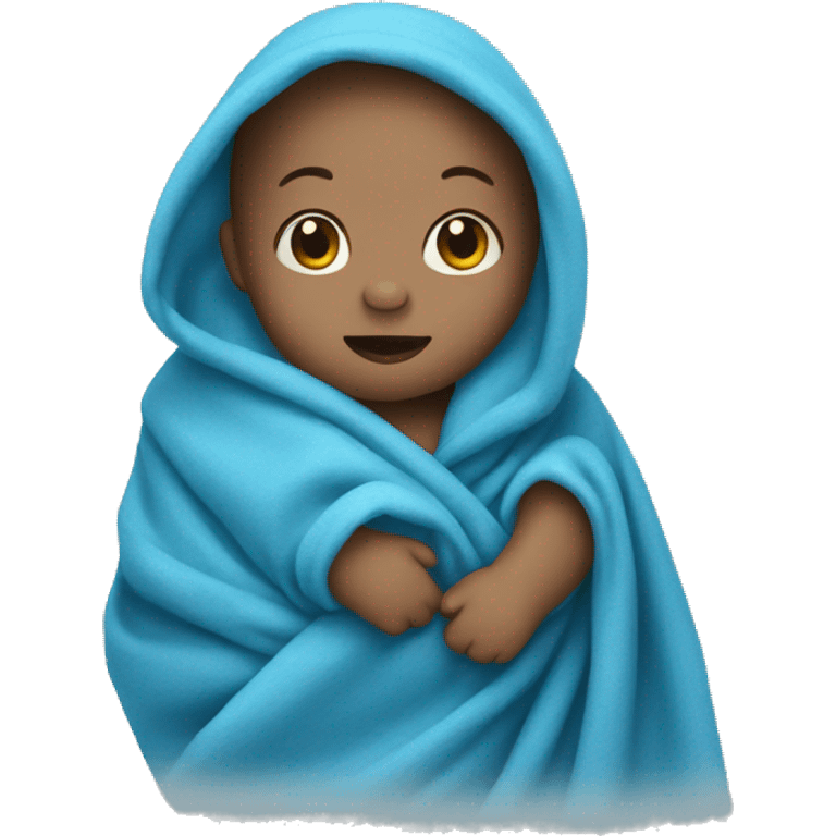 a little baby wrapped in blue blanket emoji