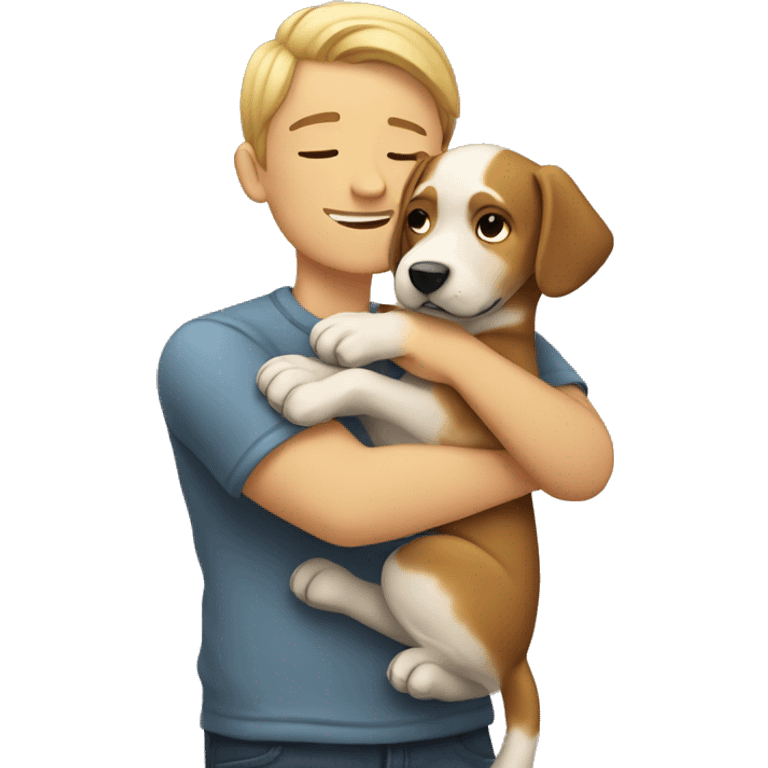 human hugging dog emoji