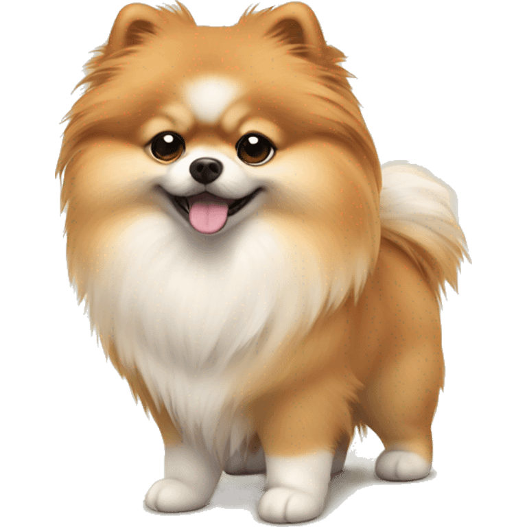 The dog is a cute fluffy pomeranian emoji