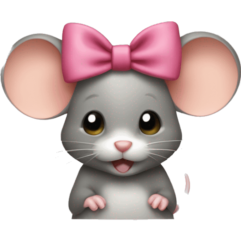 a little mouse with a bow on its head emoji