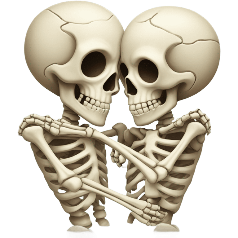 skeletons in love emoji