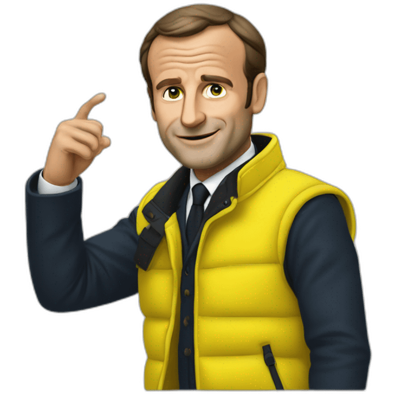 Macron avec un gilet jaune  emoji