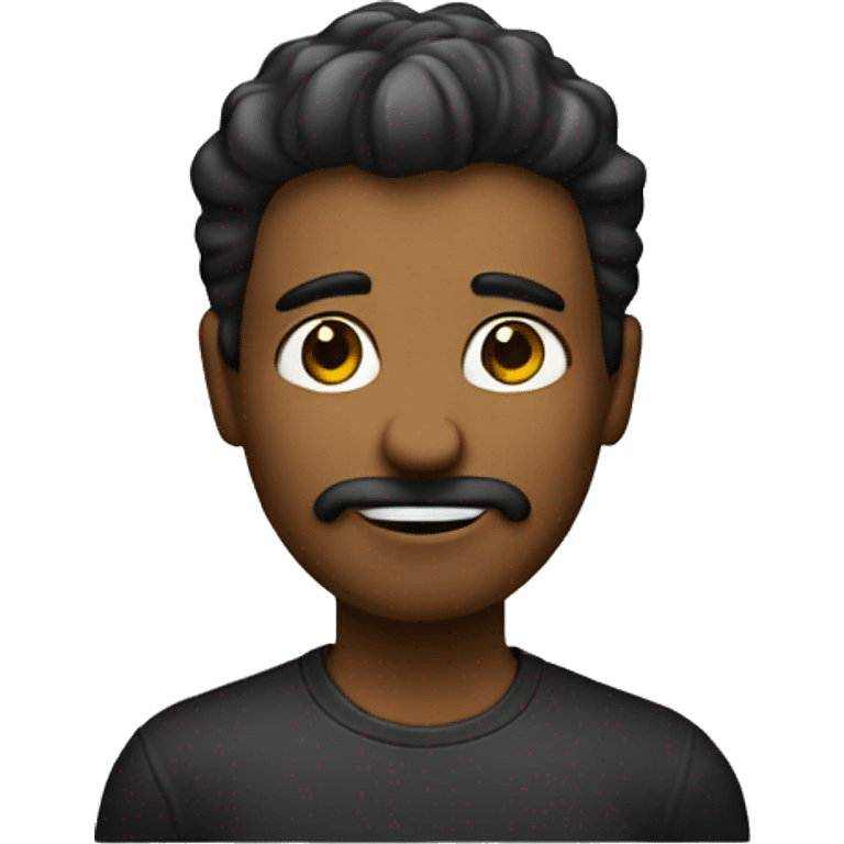 Homme avec des cheveux noirs plaqué sur le côté  emoji