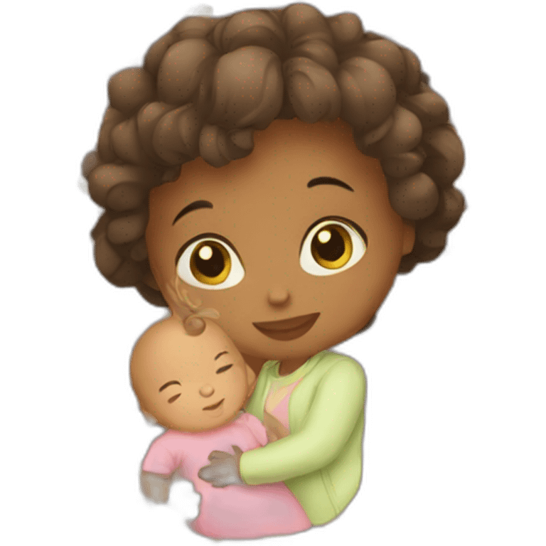 Girl with baby emoji