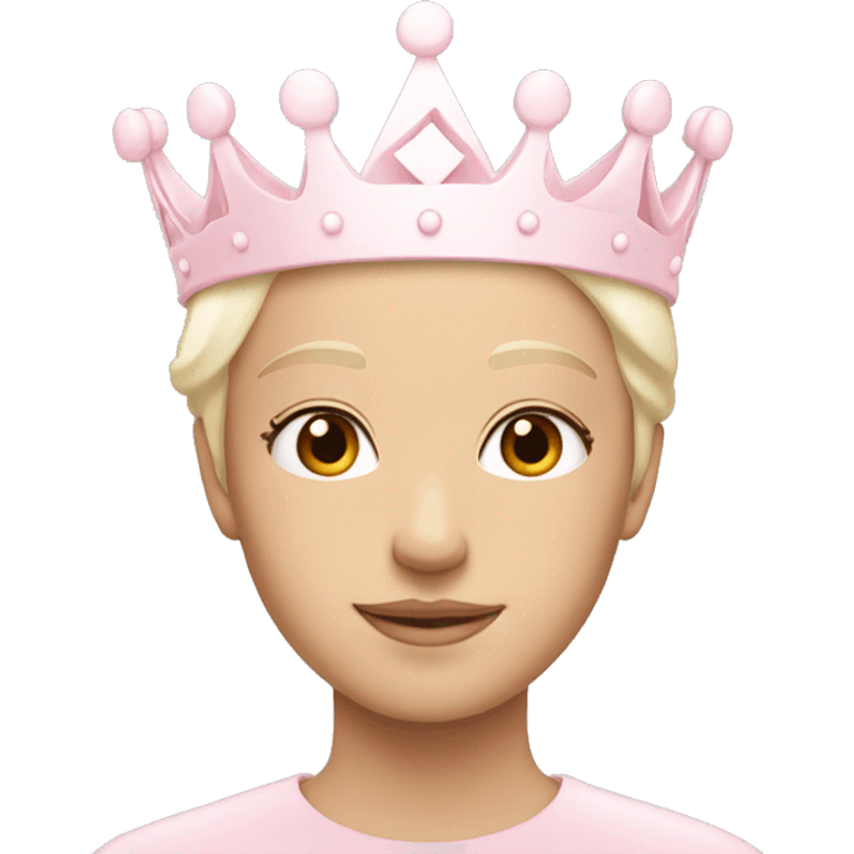 White and pastel pink crown emoji