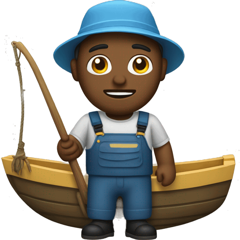 un pescador en un bote emoji