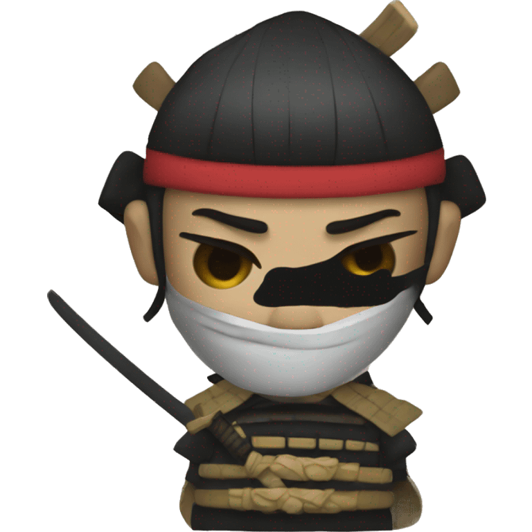 face covered samurai emoji