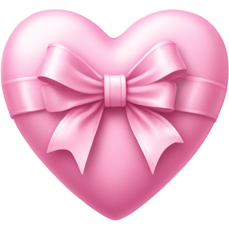 super light pink heart with a light pink bow in the right corner but make it realistic  emoji