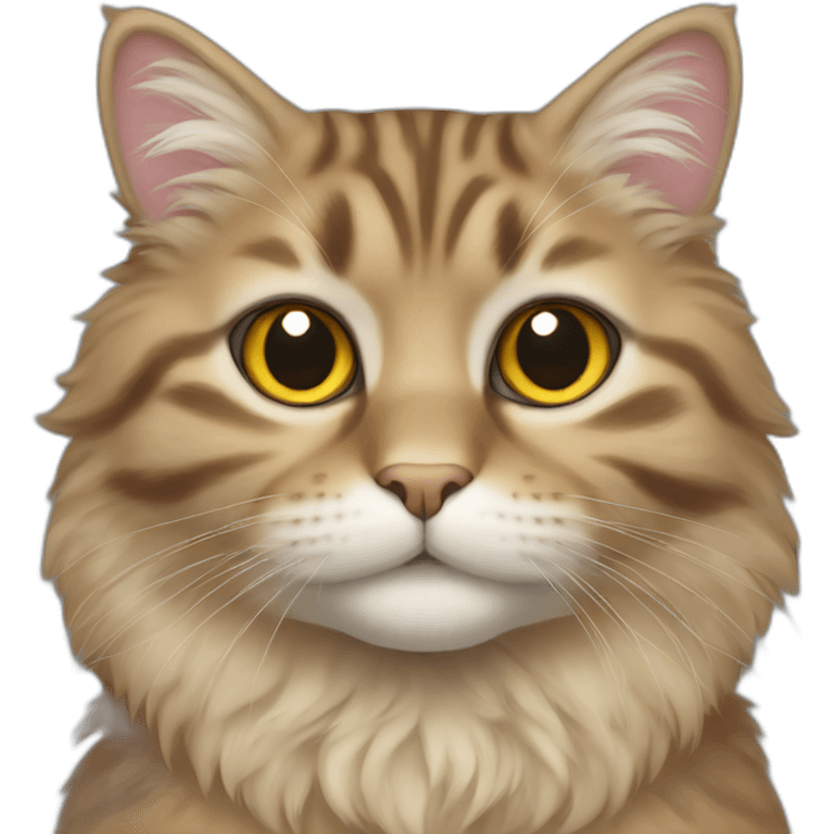 fluffy tabby colored cat sitting emoji