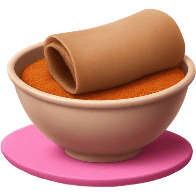 realistic ethiopian injera rolls in a pink bowl emoji