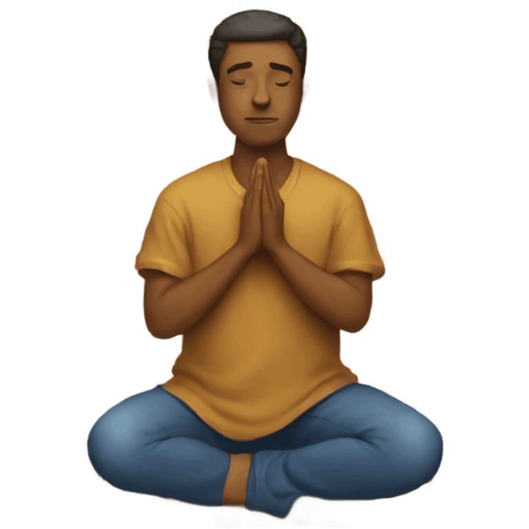 tan guy praying while looking up emoji