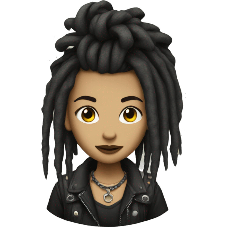 Punk girl dreads emoji