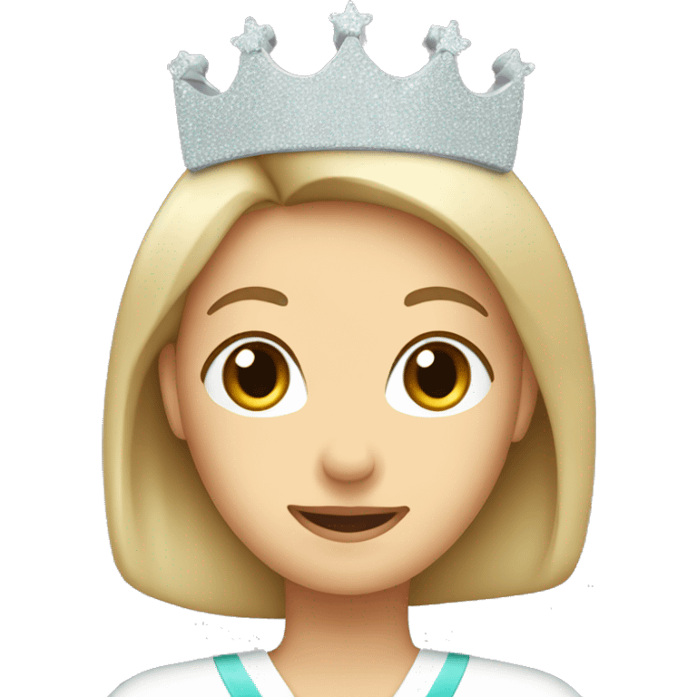 caucasian nurse with queen crown and sparkles emoji