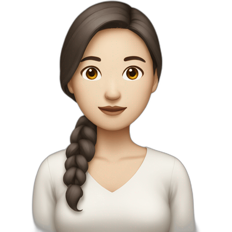 Asiat woman white skin brown hair emoji