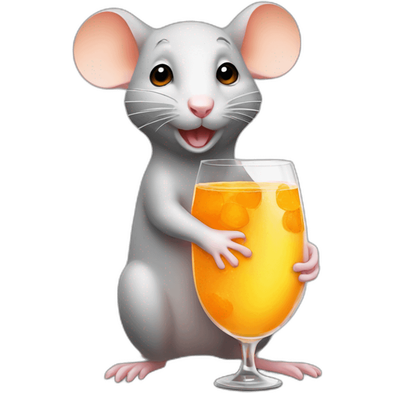 rat with orange label champagne emoji