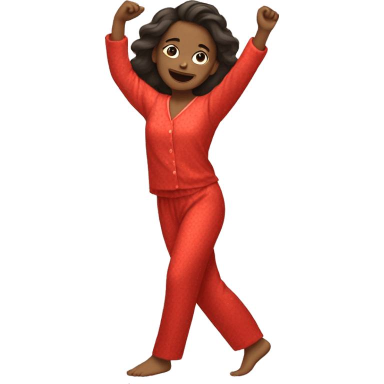 Girl dancing in red pajamas  emoji