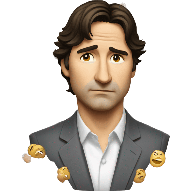 Justin trudeau doing a sad face emoji