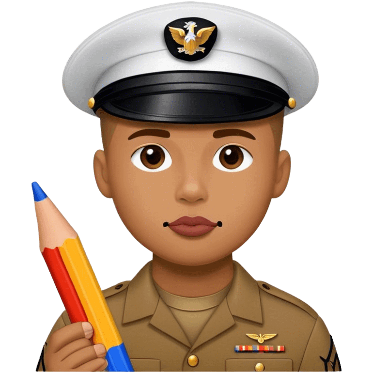 US marine eating a crayon emoji