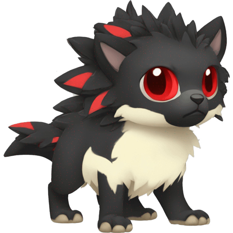 cool edgy black punk red animal hybrid Fakemon full body emoji