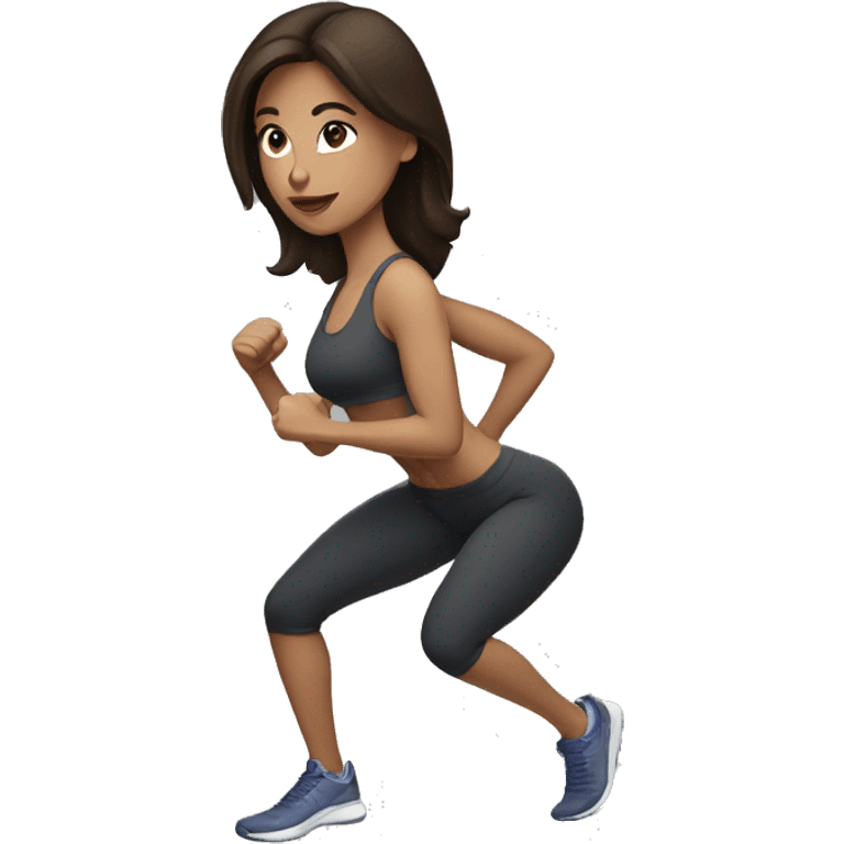 Brunette working out emoji