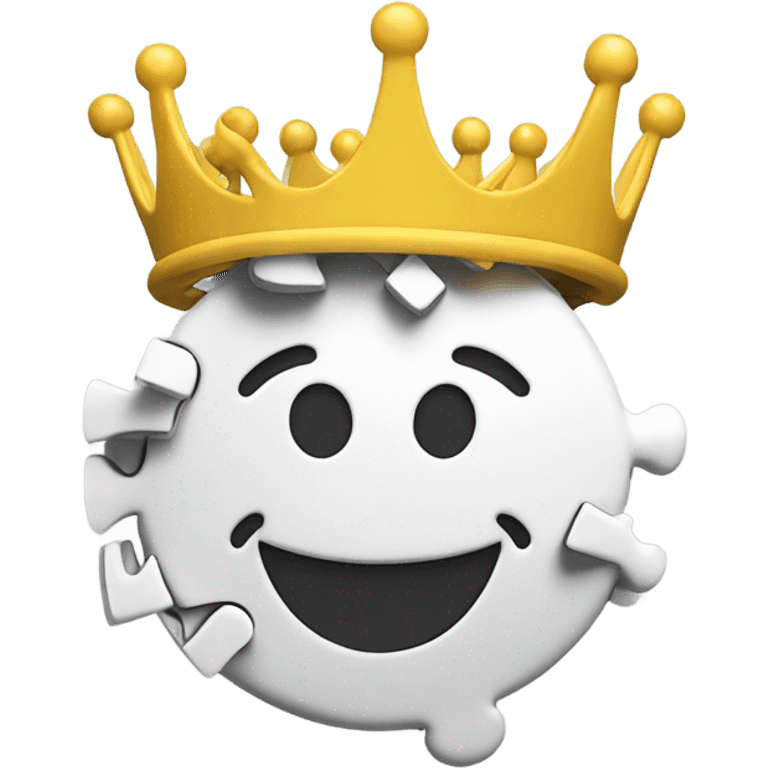 Puzzle piece crown with smile 3dPuzzle piece crown with smile 3d emoji