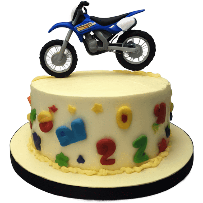 Dirtbike birthday cake emoji