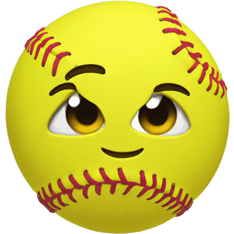 Yellow Softball in heart shape emoji