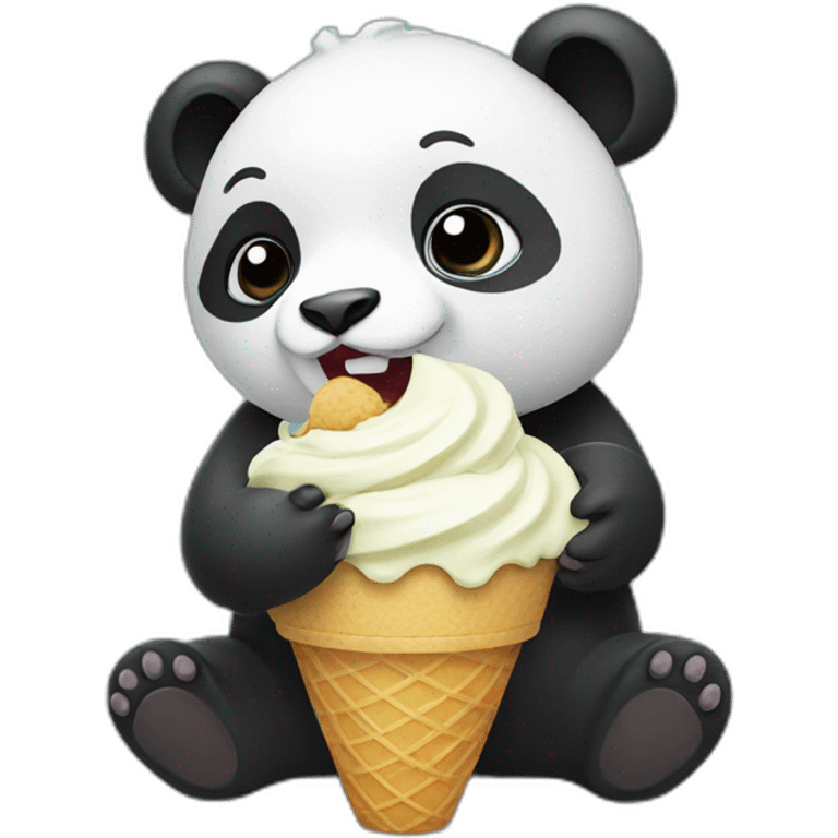 Panda eating ice cream emoji