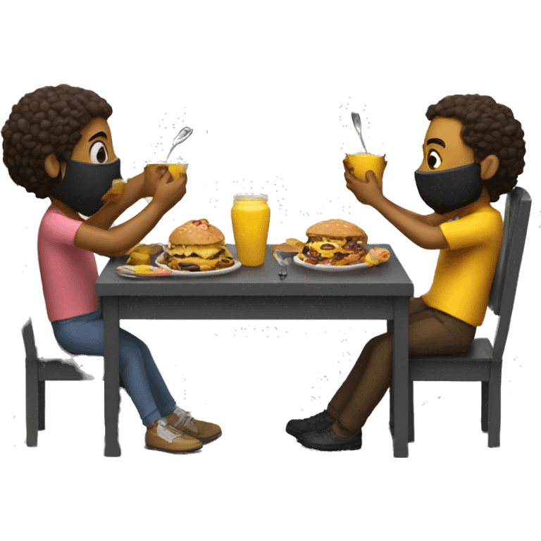 Hazme a dos personas comiendo  emoji