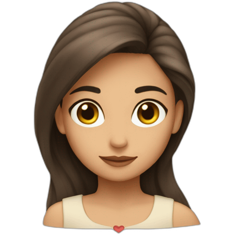 Elena sur un cœur emoji