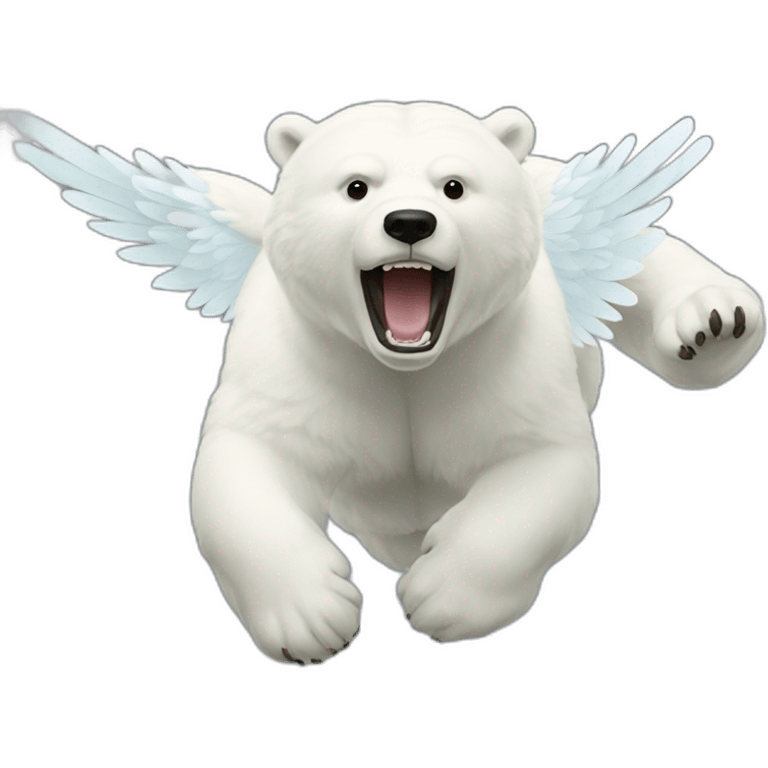 flying white bear emoji